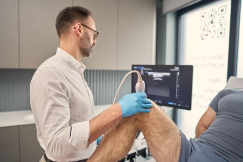 USG kolana przed podaniem kwasu do kolana